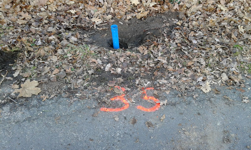 Versickerungsversuch im Schurf